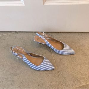 New Without Tags A New Day Blue Striped Slingback Shoes
